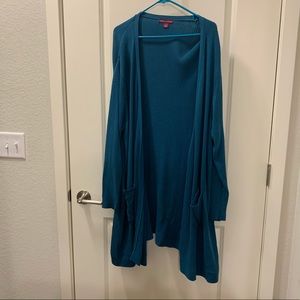 Teal Cardigan Sweater with pockets